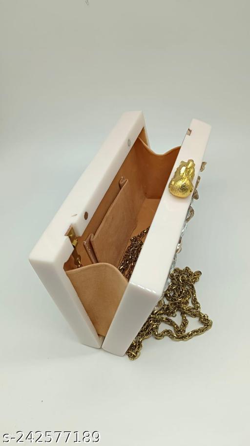 BEST INDIAN HANDICRAFT Best Design Heavy Studded and Patch done on Clutch for Party Look Resin Clutches (Free size)