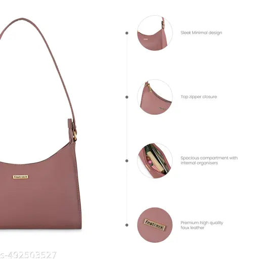 Textured Powder Pink Shoulder Bag