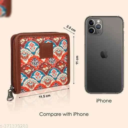 NFI essentials Mini Small Zipper Wallet for Women, Handmade Clutch Wallet for Girls, Purse for Female