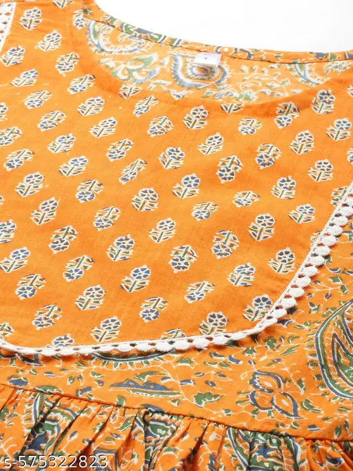 A&K Floral Print Pure Cotton Peplum Top