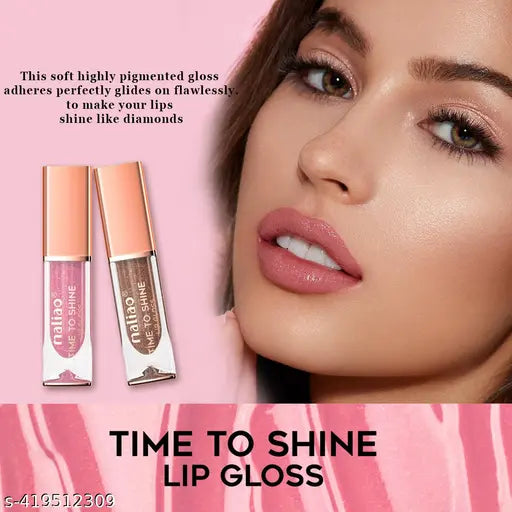 Maliao Time to Shine Lip Gloss - Glossy Brilliance for Stunning Lips (004-SPRING GLOW )