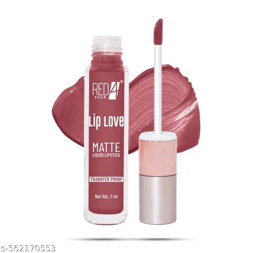 RED 4 Lip Love Ma tte Liquid Lipstick | Transfer Proof | Smooth Texture | Hydrating | Long Lasting | Water-proof Full Coverage Liquid Lipstick (207,7ml)