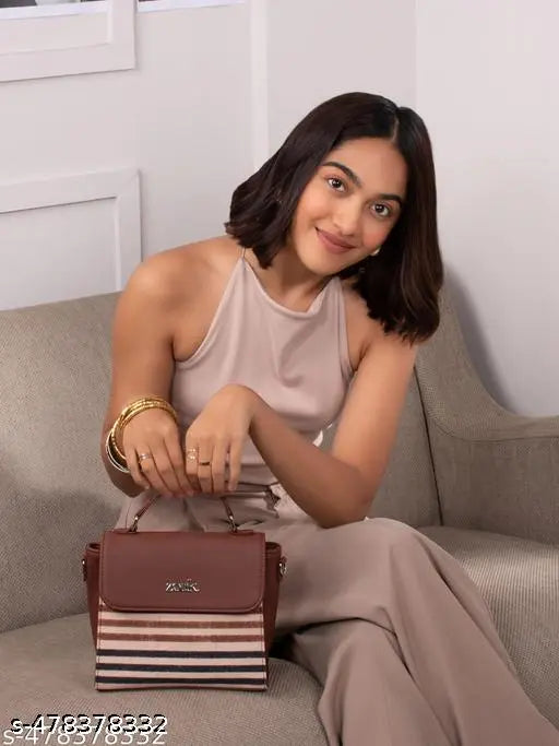 Zouk Qutub Stripes Statement Sling Bag