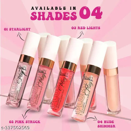 Glam21 Lip Plumper With Hyaluronic Acid || Lightweight Lip Gloss With High Shine Glossy Finish For Fuller And Plump Lips || One Swipe Application || 03 Red Lights - 5 Gm