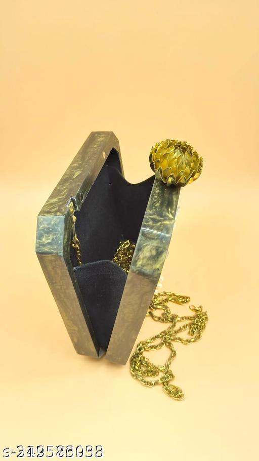 NEW STYLE HANDICRAFT Fashionable Latest Women Resin Crystal Stone Clutch