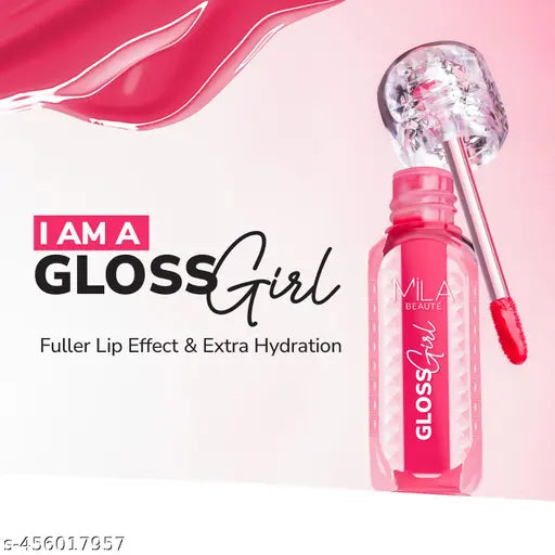 MILA BEAUTÉ Gloss Girl Lip Gloss | 05-My Choice | Lightweight & Non-Sticky Formula | Fuller Lip Effect & Extra Hydration With Mango Seed Butter | 2.8 ml