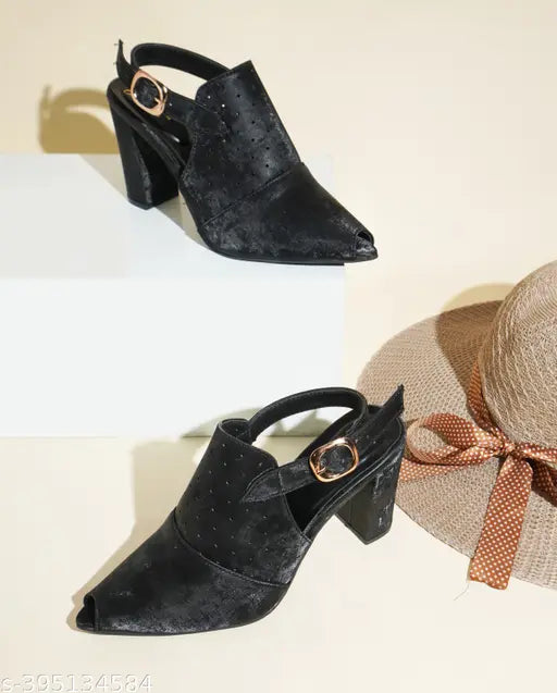 JM LOOKS Fancy Women's  Open Toe Comfortable Block Heel Sandals