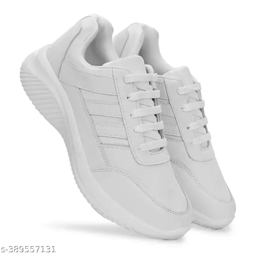 Birde Stylish White  School Shoes With Memory Foam for Men/Boys | Running Shoes ,Sports Shoes And Cricket Shoes For Men's