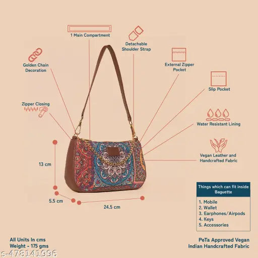 Zouk Multicolor Mandala Print Baguette