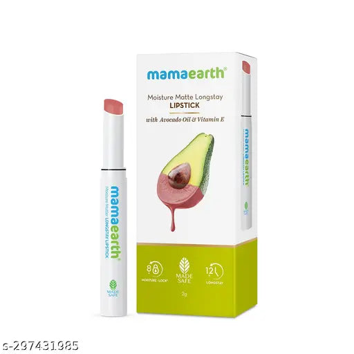 Mamaearth Moisture Matte Longstay Lipstick with Avocado Oil & Vitamin E for 12 Hour Long Stay - 05 Bubblegum Nude - 2 g