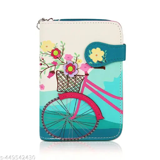 NFI essentials Small Wallet for Women, PU Leather Printed Mini Wallet for Girls, Zipper wallet, Credit Card Holder Organizer Coin Purse for Girls