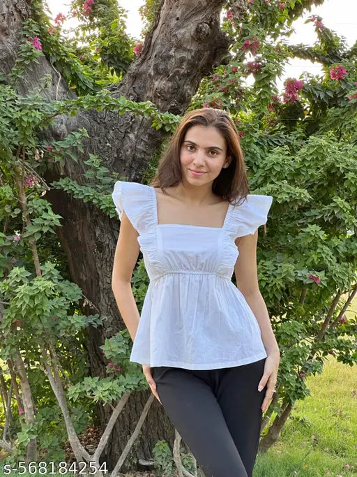 white frill top