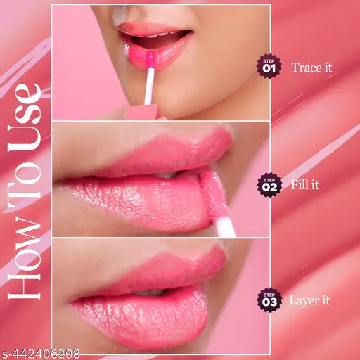 Hilary Rhoda Glass Glow Lip Gloss | Nourishing & Hydrating Lip Gloss | Sheer Coverage | High Shine | Juicy & Plump Lips | Keeps Lips Moisturised | Glides on Smoothly | 5ml (Plumalicious - Shade 05)