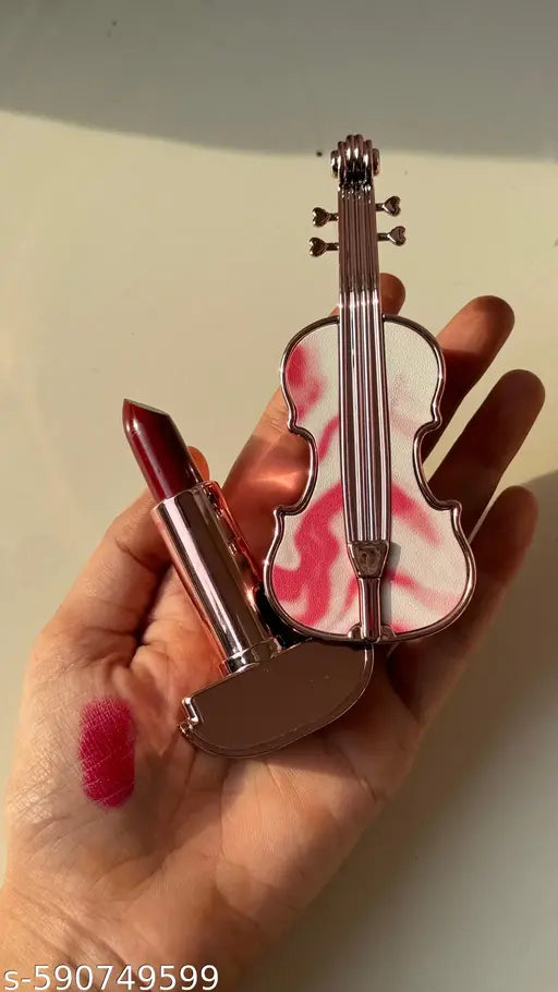 Korean  Luxury Violin Shape Lipstick – Long Lasting, Moisturizing & Matte Finish