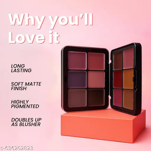 RED 4 Naked Love Lip Tint Palette | Soft Matte Finish | Long Lasting | Highly Pigmented Lip Tint Palette (26.4g)