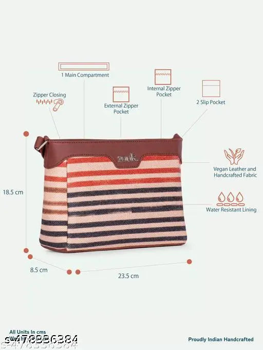 Zouk Qutub Stripes Harmony Sling Bag