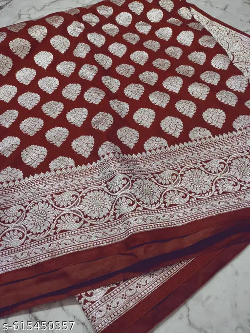 Banarasi Silk Patola Bridal Saree with Heavy Stone Work, Zari Border, Wedding Wear Elegance