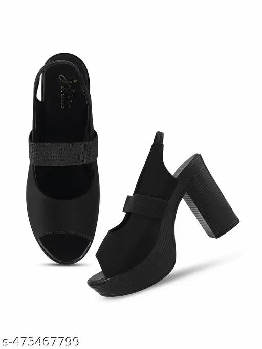 JM Looks Women’s Peep-Toe Block Heel Sandals with Slingback Strap | Stylish and Comfortable for Casual and Party Wear