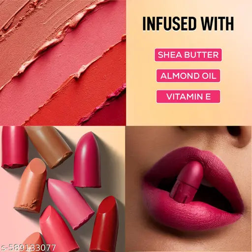 RENEE Everyday Dozen Pout Mini Lipsticks | Creamy Texture, Matte Finish, Long-Lasting | With Shea Butter, Almond Oil & Vitamin E | Hydrates & Softens Lips | Travel-Friendly, Set of 12 | 14.4 g