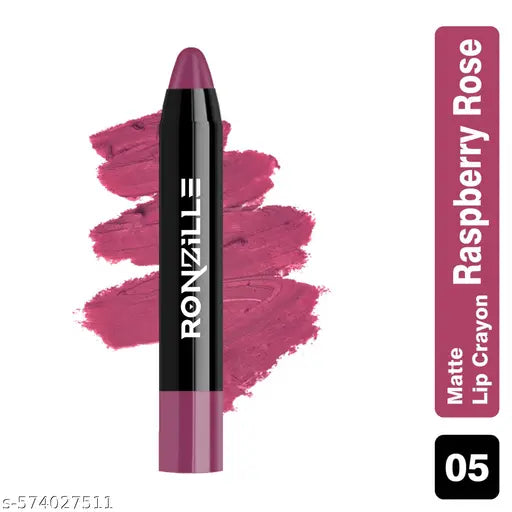 Ronzille Lip Crayon |12-Hour Stay | Highly Matte Finish | Pigmented | Lipstick for Women | Smudge-Proof Lipstick | Retractable Lip Crayon | Transferproof Lipstick, Pack of 2