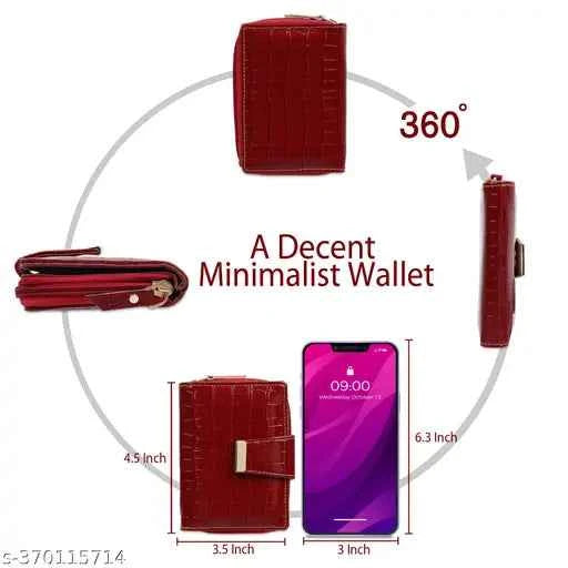 TnW Lifestyle Women's  Leather Wallet Hand Clutch with Coin Pocket, 6 Card Slots