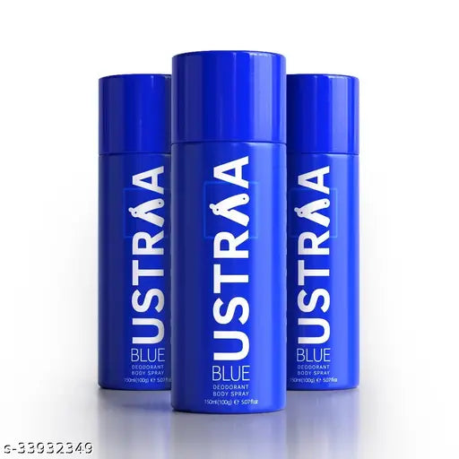 Ustraa BLUE Deodorant Body Spray, 150 ml- Set of 3