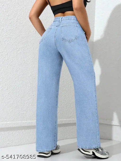 H&H ICE BLUE Essnce High Waist WIDE LEG WOMEN DENIM  Jeans
