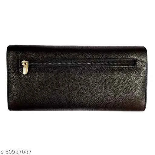 Hawai Stylish Genuine Leather Wallet Purse for Women | 3 Card Slots | 2 Photo ID Window | 5 Zippered Pocket | 4 Compartment |