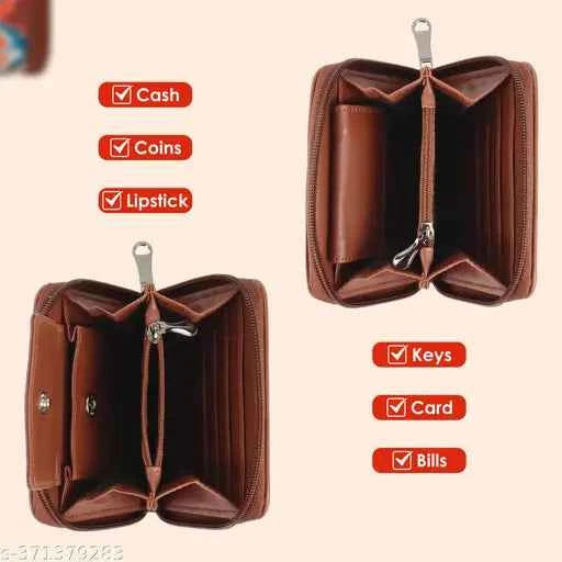 NFI essentials Mini Small Zipper Wallet for Women, Handmade Clutch Wallet for Girls, Purse for Female