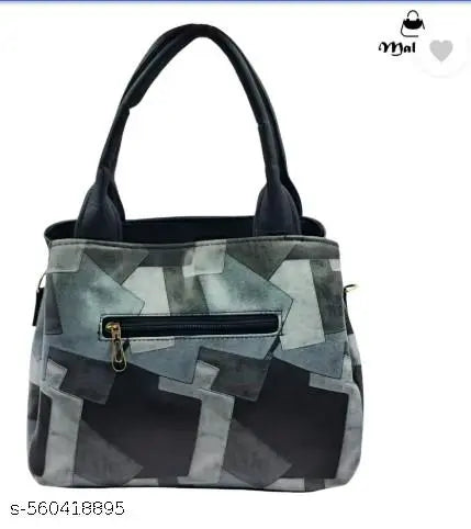 Stylish Black PU Leather Handbag for Women | Shoulder & Tote Bag