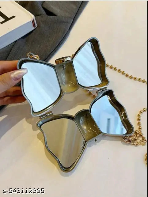 Elegant, Exquisite, Luxurious, Charming, Half Bride Gold Banquet Bag, Shaped Bag, Bow Bag, Bow Design, Metal Chain Carrying Diagonal Double Chain, Banquet, Party, Gift For Mother, Lady, Bride, Bridesmaid Valentines