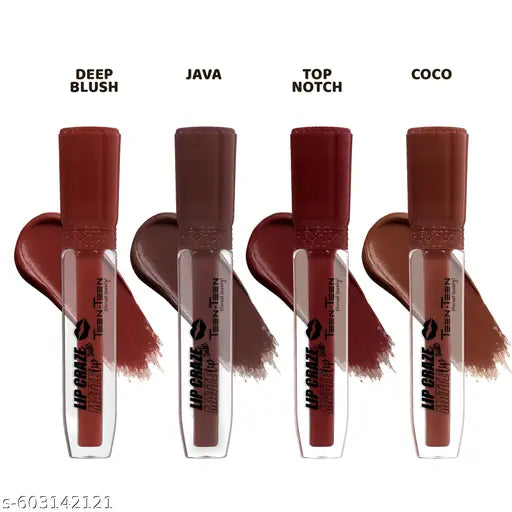 Teen Teen Lip Craze Matte Lipstick Each 3ml Pack of 4