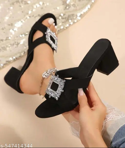 women for Sandal Block Red  heel sandal for women and girls black heels heels party-wear heels for women