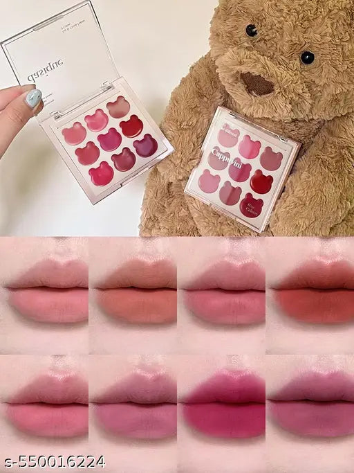 Cappuvini Matte Lipstick Palette | 2 Lipstick Palettes with 18 Total Shades | Nude Brown Pink Red Tones / Soft Pastel to Bold Tones | Korean Kawaii Aesthetic For Women and Teens | Smudge-Proof Lip Tint | Long-Lasting Waterproof Formula