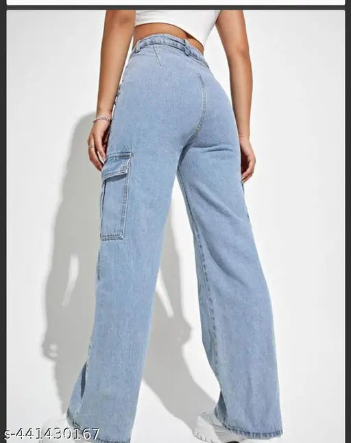 WIDE LEG 6 POCKET CARGO BY 9X DENIM || FLAP POCKET JEANS || FLAP POCKET ICE CARGO WOMEN || FLAP POCKET DENIM CARGO || HIGH WAIST BAGGY WIDELEG DENIM JEANS CARGO POCKET JEANS