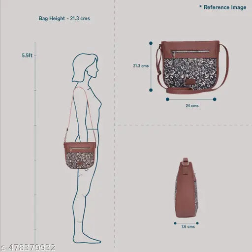 Zouk Royal Green Mogra Print U-Shaped Sling Bag