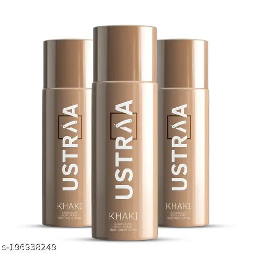 Ustraa KHAKI Deodorant Body Spray - 150 ml - Pack of 3