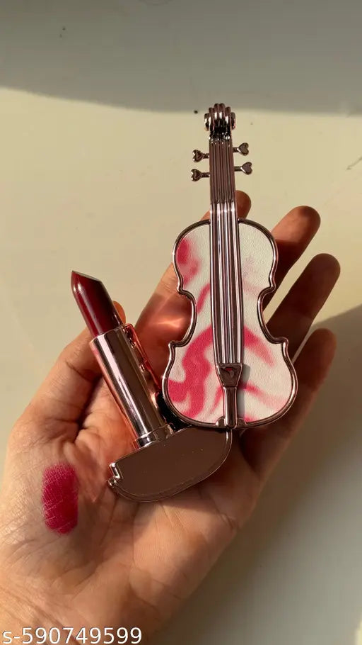 Korean  Luxury Violin Shape Lipstick – Long Lasting, Moisturizing & Matte Finish