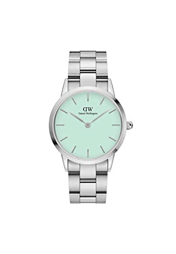 Daniel Wellington Iconic Link Mint 36mm Green Dial Silver Unisex Watch - SaumyasStore