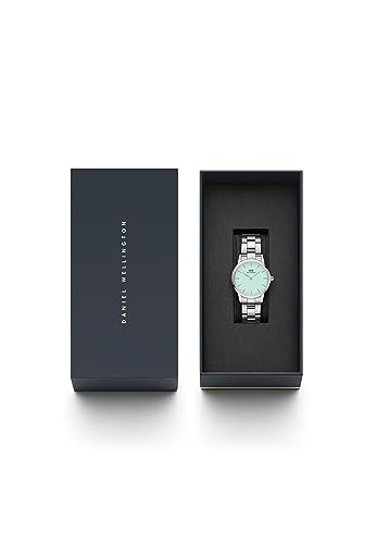 Daniel Wellington Iconic Link Mint 36mm Green Dial Silver Unisex Watch - SaumyasStore