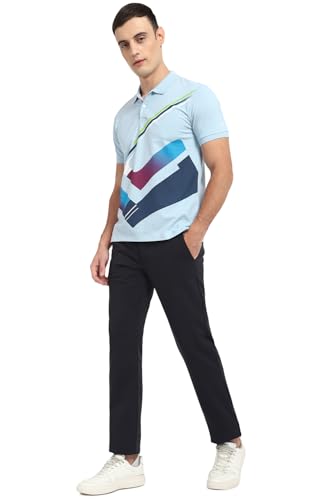 Allen Solly Men's Regular Fit T-Shirt (ASKPMARGF660199_Blue - SaumyasStore