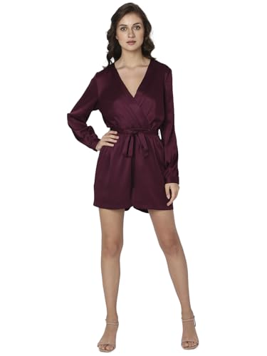 VERO MODA Women's Polyester A-Line Mid-Thigh Length Dress (Pickled Beet) - SaumyasStore