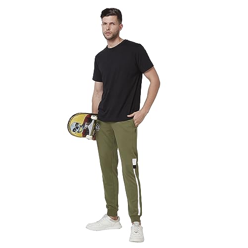Giordano Men's Mid-Rise Slim Fit Joggers - Olive - SaumyasStore