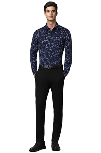 Allen Solly Men's Slim Fit Shirt (ASSFMKTFV20876_Navy - SaumyasStore