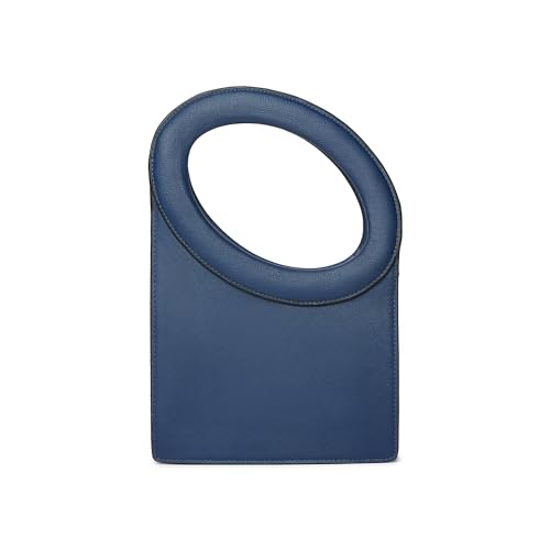 KLEIO Faux Leather Scupltural Shaped Top Handle Handbag with Detachable Sling for Women Ladies (ROYAL BLUE) - SaumyasStore