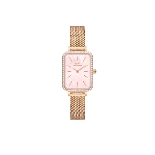 Daniel Wellington Women Analogue Mother of Pearl Pink Square Dial Watch- DW00100669K - SaumyasStore