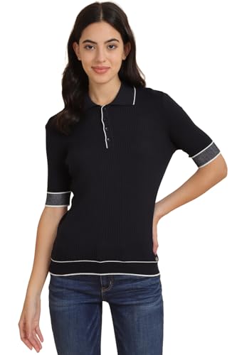 Allen Solly Women's Regular Fit Blouse (Black) - SaumyasStore