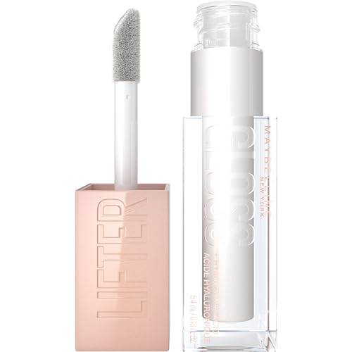 Maybelline Lifter Gloss, Hydrating Lip Gloss with Hyaluronic Acid, High Shine for Plumper Looking Lips, Pearl, Silver Pearl Clear, 0.18 Ounce - SaumyasStore