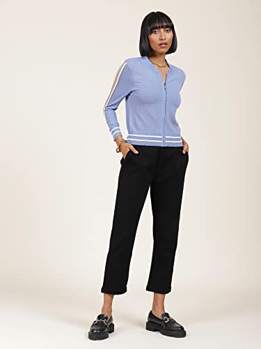 Label RITU KUMAR Powder Blue Front Open Jacket - SaumyasStore