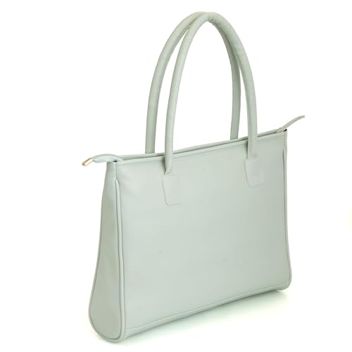 SACCI MUCCI Women's Tote Bag | Tote Bags For Women with Padded Laptop Compartment | Big Shoulder Bag for Office-Alligator Print (Mint Green) - SaumyasStore